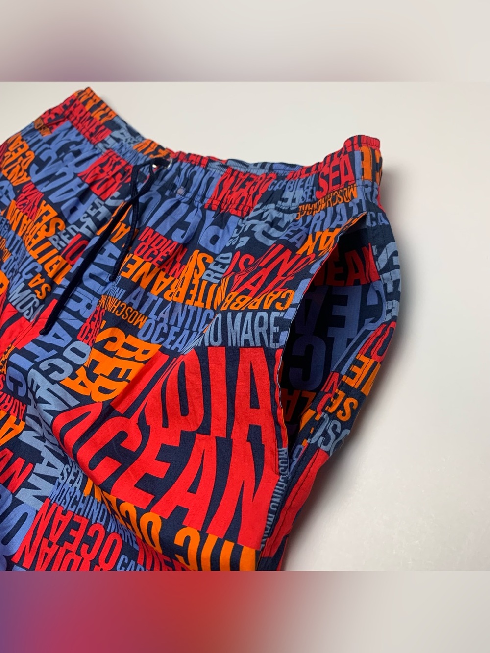 Moschino Mare Swim Trunks Lined Bathing Suit Bermuda Shorts Mens Size 54 - Picture 10 of 11